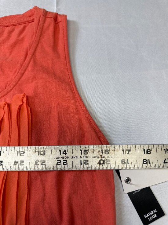 tribal xsmall tangerine nwt pleated look top - Picture 6 of 9